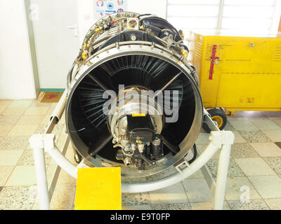 The Curtiss-Wright J 65 W7C turbojet engine from 1950, displayed at ...