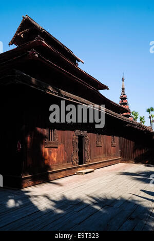 Bagaya Kyaung monastery, Inwa, Mandalay-Division, Myanmar Stock Photo