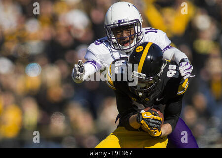 Northwestern Wildcats safety Godwin Igwebuike (16) celebrates after a  tackle against the Tennessee Volunteers Friday, Jan.