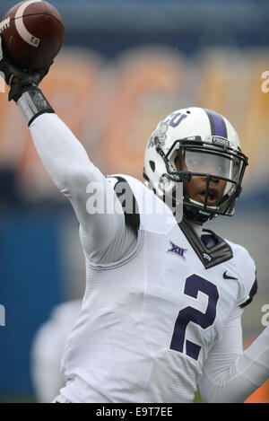 Morgantown, West Virginia, USA. 1st Nov, 2014. TCU Horned Frogs quarterback TREVONE BOYKIN (2) warms up prior to a Big 12 conference football game between WVU and #7 Texas Christian University that is being played at Mountaineer Field in Morgantown, WV. TCU beat WVU 31-30. Credit:  Ken Inness/ZUMA Wire/Alamy Live News Stock Photo