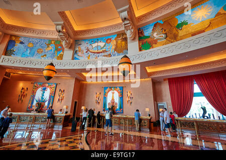 Royal Towers Grand Lobby Reception Atlantis Hotel The Palm Dubai UAE Stock Photo