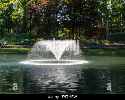 Water fountain in Botanic Park Gardens, Churchtown, Southport, England. Opened in 1874. Stock Photo