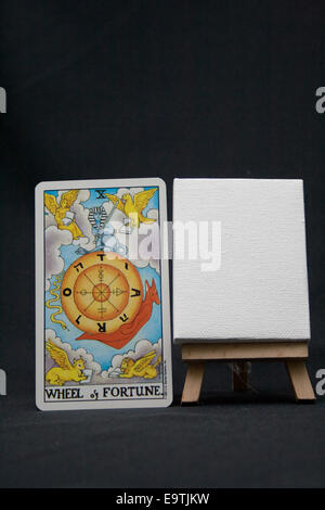 The wheel of fortune tarot card. Stock Photo