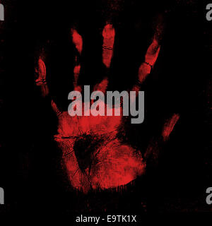 Bloody hand-print Stock Photo - Alamy