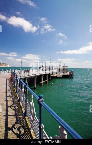 The restored Victorian pier on the Jurassic Coast in Swanage Dorset England UK Stock Photo