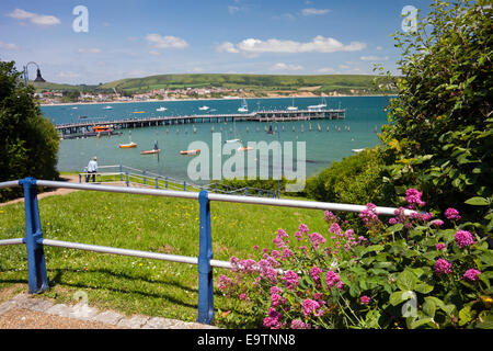 The restored Victorian pier in Swanage on the Jurassic Coast Dorset England UK Stock Photo