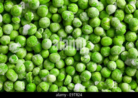 pattern of green frozen peas Stock Photo