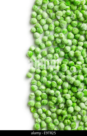 frozen peas on white background Stock Photo