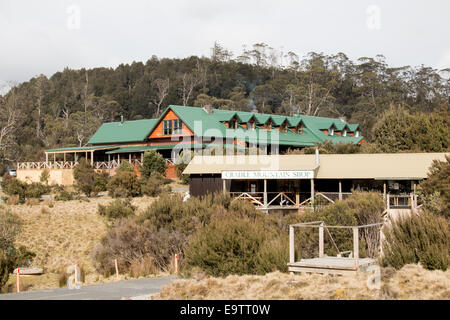 Peppers cradle mountain lodge in cradle mountain lake st clair national park,Tasmania,Australia Stock Photo