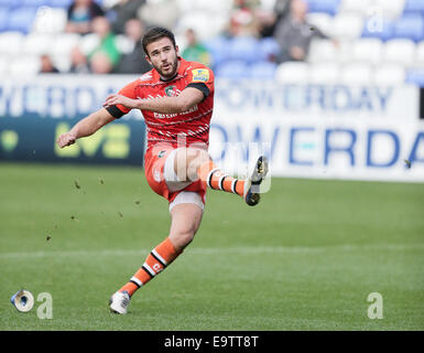 Reading, UK. 01st Nov, 2014. LV Cup Rugby. London Irish versus Leicester Tigers. Tommy Bell Leicester Tigers. Credit:  Action Plus Sports/Alamy Live News Stock Photo