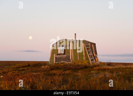 Moon and open wilderness hut