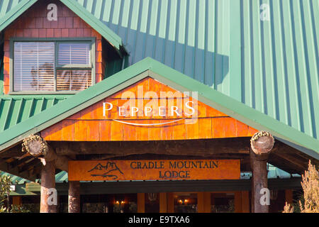 Peppers cradle mountain lodge resort hotel in cradle mountain lake st clair national park,Tasmania,Australia Stock Photo