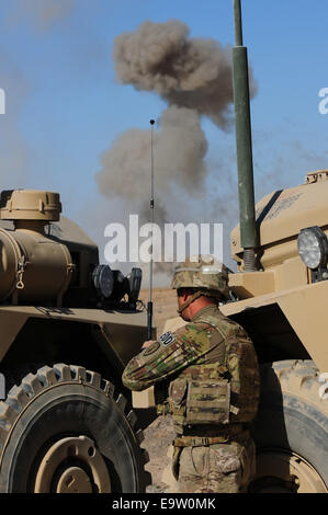 Ordnance An explosive ordnance disposal technician uses a flashlight to inspect ...