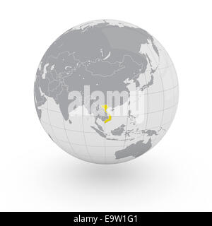 Vietnam map isolated on white background Stock Photo - Alamy