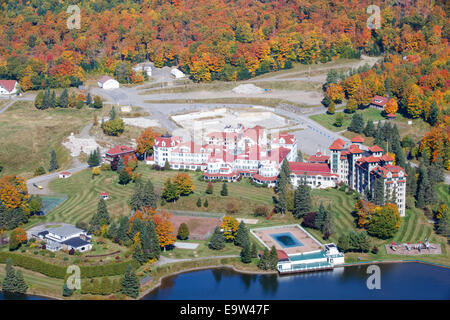 The Balsams Grand Resort in Dixville, New Hampshire USA from Table Rock during the autumn months. Stock Photo