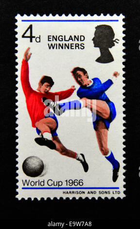 Postage stamp. Great Britain. Queen Elizabeth II. Football World Cup, England Winners. 1966. Stock Photo