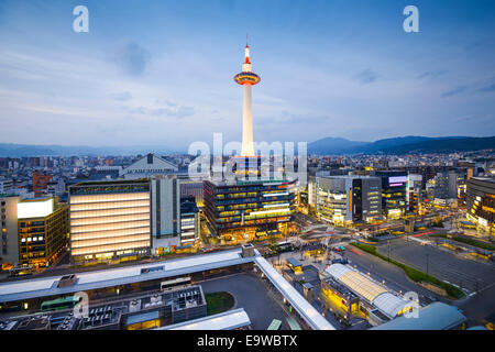 Kyoto, Japan downtown city skyline. Stock Photo