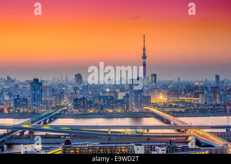 Tokyo, Japan city skyline at Sumida Ward. Stock Photo