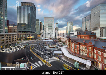 Tokyo, Japan cityscape at Tokyo Station. Stock Photo