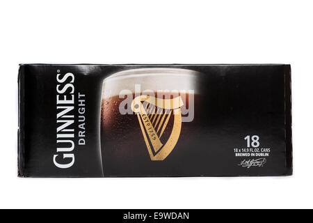 Costco Bulk Box 18-Pack of Guinness Draught Stout Beer Stock Photo