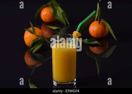 Orange juice with orange Stock Photo