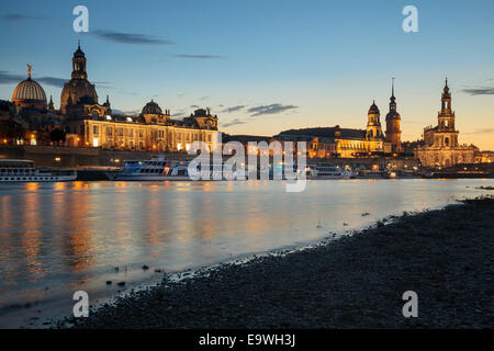 View of the Altstadt over the River Elbe, Dresden, Saxony, Germany Stock Photo
