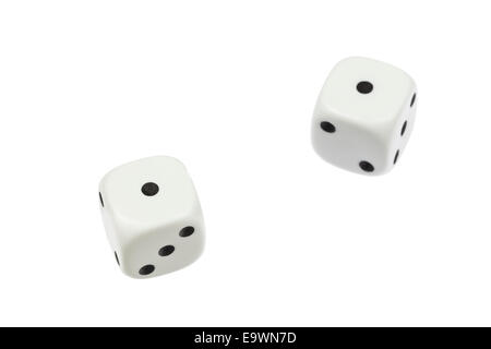 Two dices rolled Stock Photo