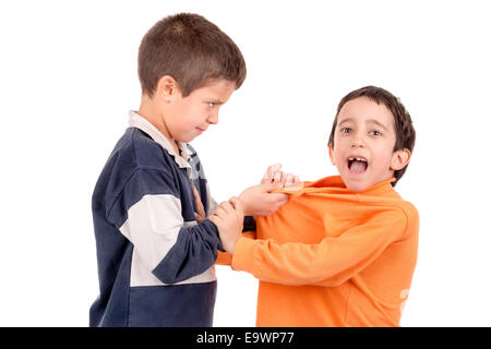 Girls bullying smaller boy at school modelled Stock Photo - Alamy