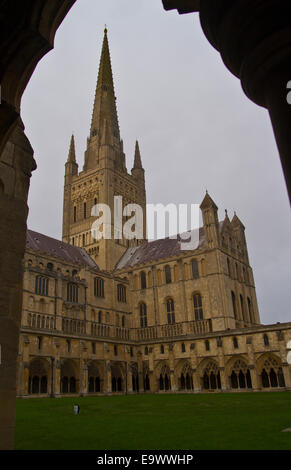 Norwich Cathedral on a winter's day Stock Photo