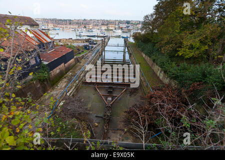 Old dry dock, Medina Yard, Cowes, Isle of Wight, England, UK, Stock Photo