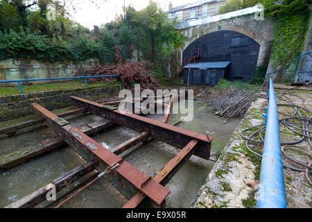 Old dry dock, Britannia Wharf, Cowes, Isle of Wight, England, UK Stock Photo