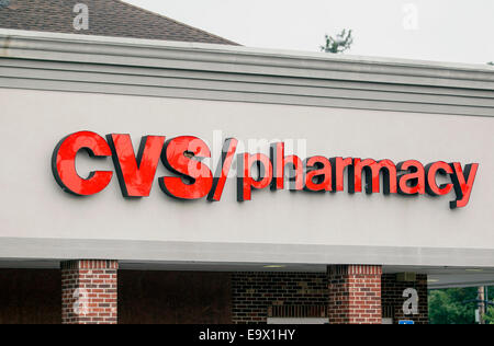 A CVS pharmacy sign in Montvale, New Jersey Stock Photo