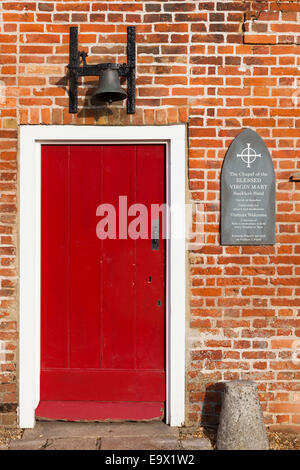 Entrance to the Chapel of the Blessed Virgin Mary at Bucklers Hard Stock Photo