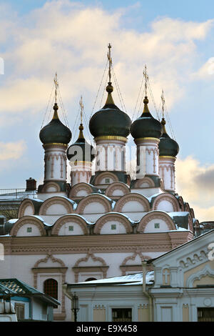 Domes of St. Sophia Cathedral in Moscow on a background of blue sky Stock Photo