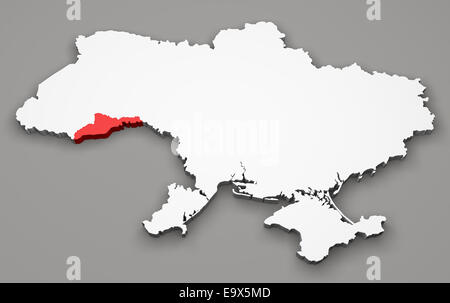 Map of Ukraine, division regions, Chernivtsi Stock Photo