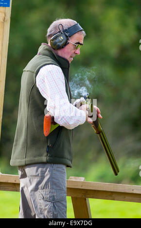 Clay Pigeon shooting South of England Autumn game fair in Ardingly, Sussex, UK Stock Photo