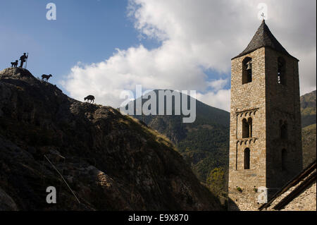 Sant Joan de Boi romanesque church. Vall de Boi, Lleida, Catalonia, Spain. Stock Photo