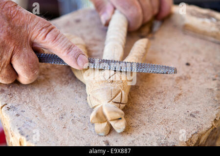Carpenter, close up of hands Stock Photo