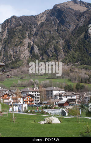 Italy, Aosta valley, Aosta, Pré-Saint-Didier Thermal Baths. Stock Photo