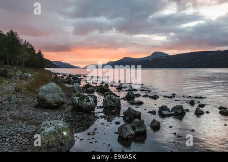 Loch Ness in Inverness-shire in Scotland. Stock Photo