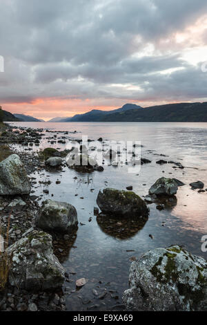 Loch Ness in Inverness-shire in Scotland. Stock Photo