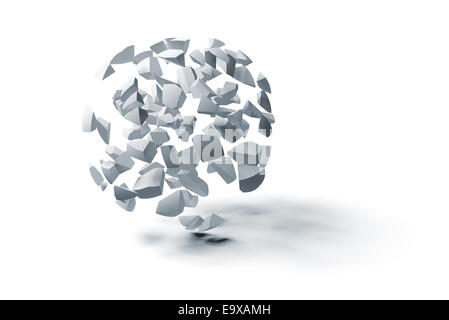 Abstract 3d object, cloud of small spherical fragments isolated on white Stock Photo