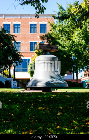 Copy of the Liberty bell outside the Montgomery County Courthouse in Clarksville TN Stock Photo