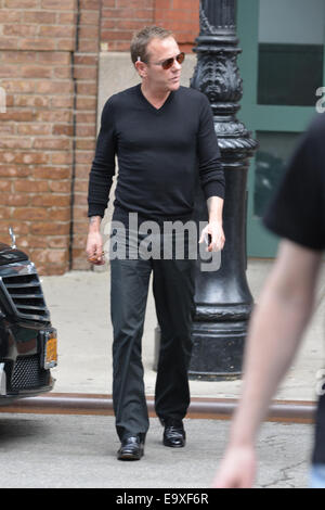 Actor Kiefer Sutherland out and about in New York  Featuring: Kiefer Sutherland Where: Manhattan, New York, United States When: 02 May 2014 Stock Photo