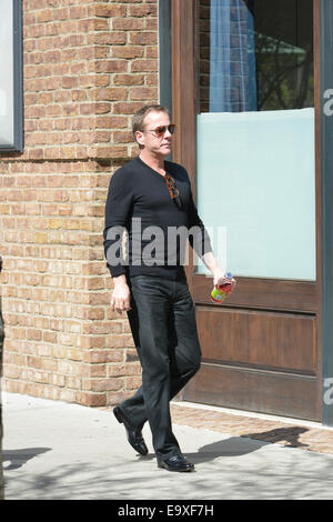 Actor Kiefer Sutherland out and about in New York  Featuring: Kiefer Sutherland Where: Manhattan, New York, United States When: 02 May 2014 Stock Photo