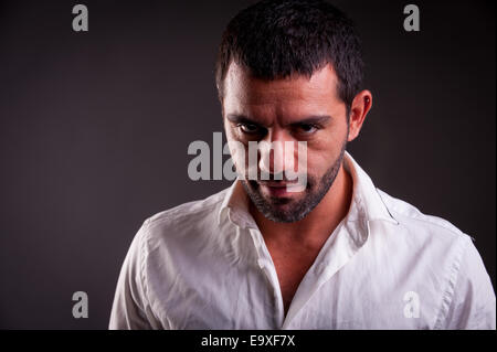 man with evil look Stock Photo