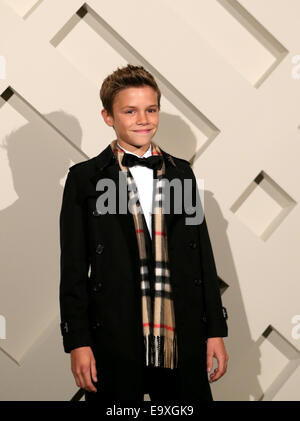 London, UK. 3rd November, 2014.Romeo Beckham attends the launch of the Burberry festive campaign in London, Britain, on Nov. 3, 2014. Credit:  Han Yan/Xinhua/Alamy Live News Stock Photo