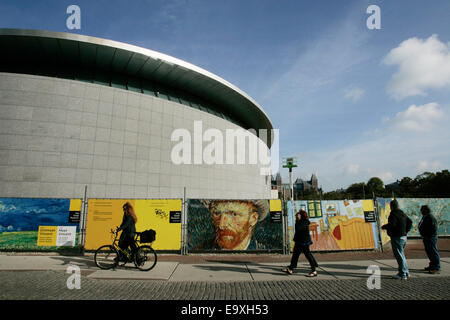 General view of the construction works for the new entrance for the Van Gogh Museum in Amsterdam,Netherlands. Construction of th Stock Photo