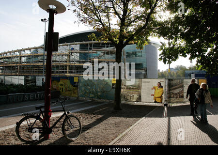 General view of the construction works for the new entrance for the Van Gogh Museum  in Amsterdam,Netherlands. Construction of t Stock Photo