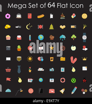 Set of flat design icons for Social media network illustration. Vector ...